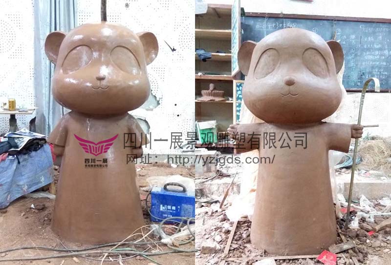 “不(bù)二熊貓”玻璃鋼雕塑